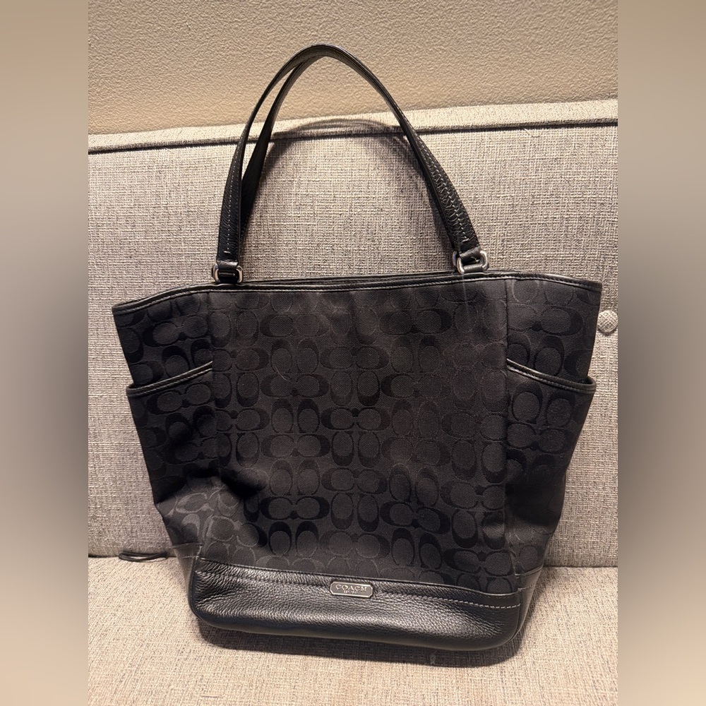Coach Black Signature Tote Bag